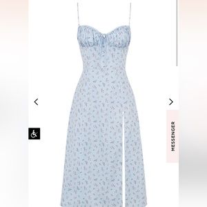 House Of CB Carina BLUE FLORAL BUSTIER MIDI DRESS
